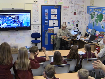 Empingham Primary School on their Skype call to the Urdaibai Bird Centre