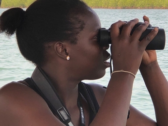 Naffie, who is training to in Bird Research at the Kartong Bird Observatory