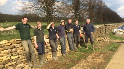 LRWT volunteers drystone walling