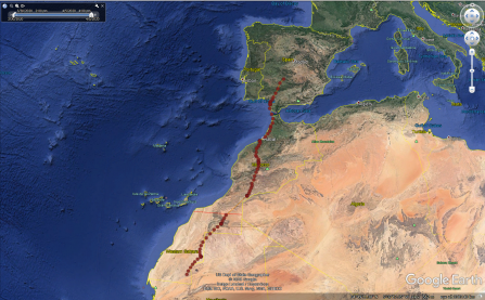 4K's route so far over Spain