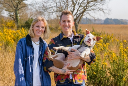 Couple with dog