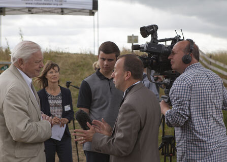 Sir David Attenborough at the opening of the Volunteer Training Centre.
