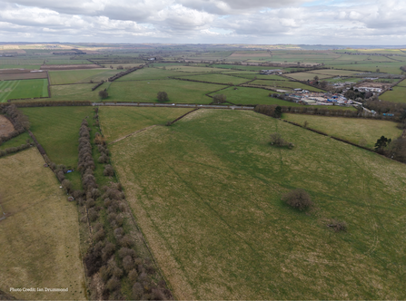 Drone image of the Rewilding Harborough site