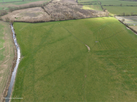 Drone image of the Rewilding Harborough site