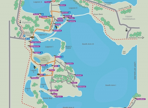 Illustrated map of Rutland Water